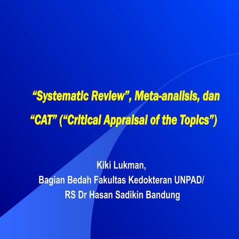 Systematic review & Meta analysis slide healthcare | PPTX