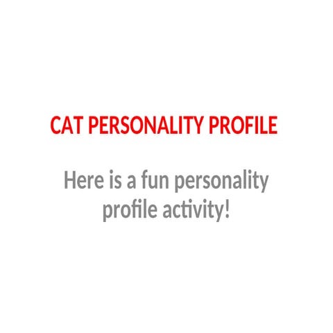 Discover Your Personality Through a Fun Cat Drawing Activity | PPT