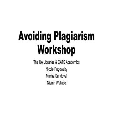 Workshop on avoiding plagiarism for student athletes