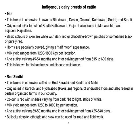 Cattle Breeds dual purpose, draught, milch | PDF