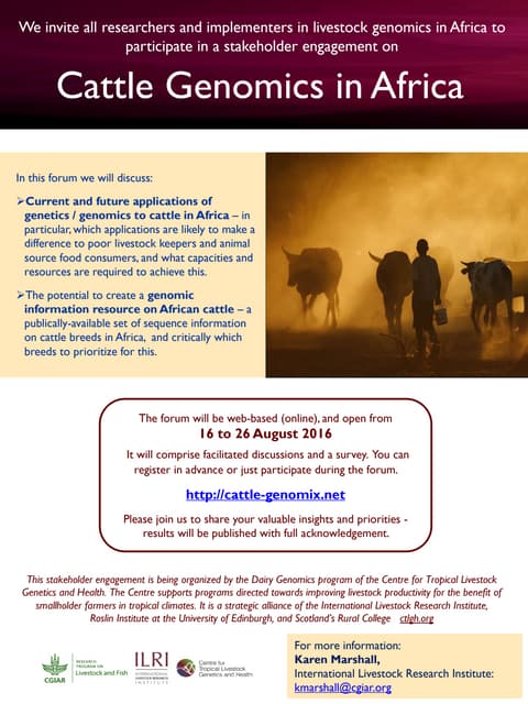 CTLGH and ILRI online forum on catt...