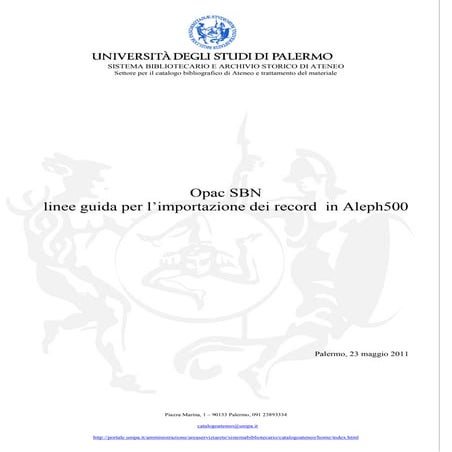 Aleph500: importazione dei record da SBN