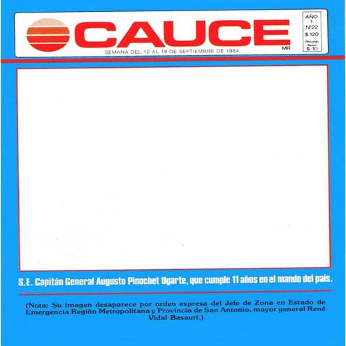 Revista CAUCE (N° 22 del 12 de septiembre de 1984)