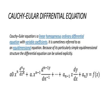 Cauchy Eular Differential Equation