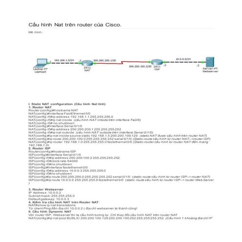 Cau hinh nat tren router cisco | DOCX