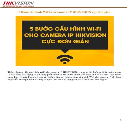 5 Bước cấu hình WiFi cho camera IP HIKVISION cực đơn giản
