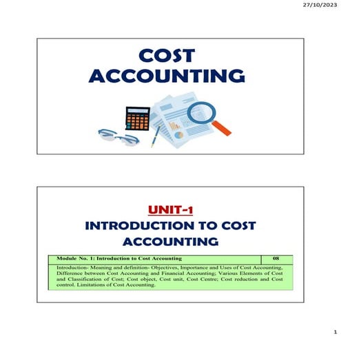 Introduction to Cost Accounting