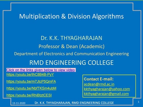Restoring & Non-Restoring Division Algorithm By Sania Nisar | PPTX