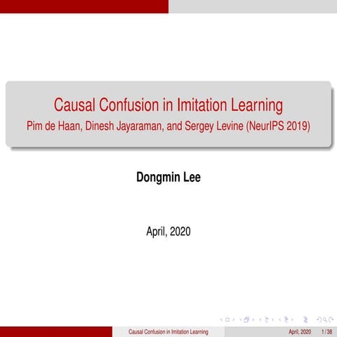 Causal Confusion in Imitation Learning