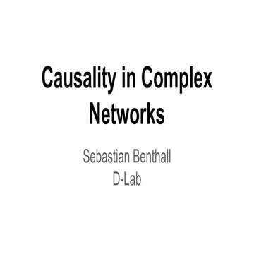 Causality in complex networks