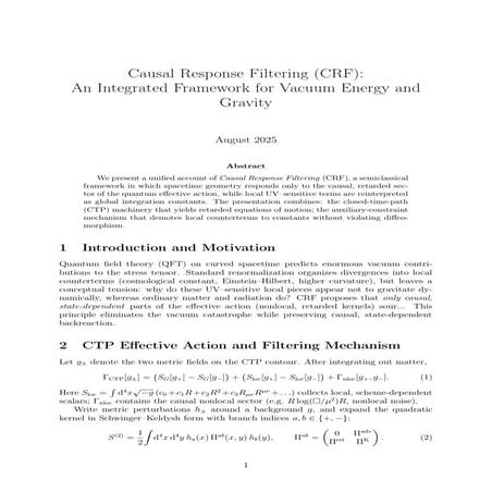Main Paper: Causal Response Filtering 