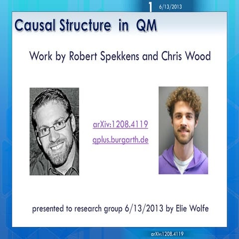 Causal Structure and Quantum Correlations - review seminar on the work of Spe...