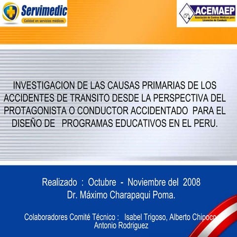 Maximo Charapaqui Poma - Causas Primarias Desde La Perspectiva del Conductor
