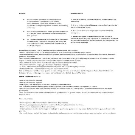 Causas y consecuencia
