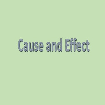 Cause and effect