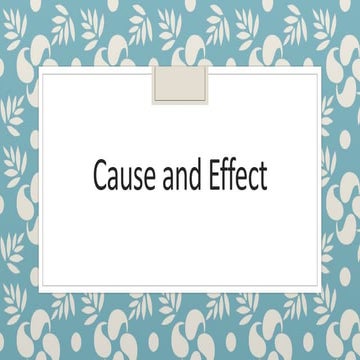 Cause and effect