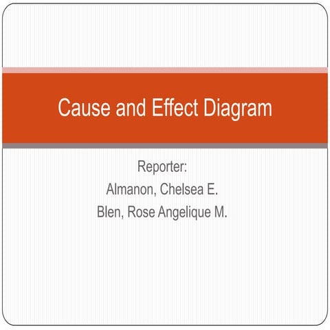 Cause and effect diagram