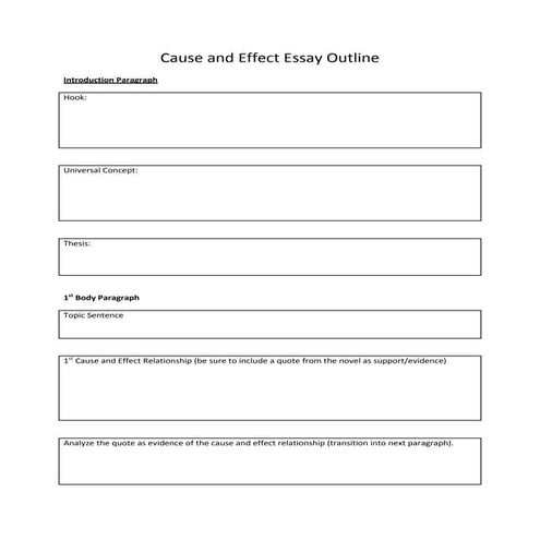 Cause and effect essay outline