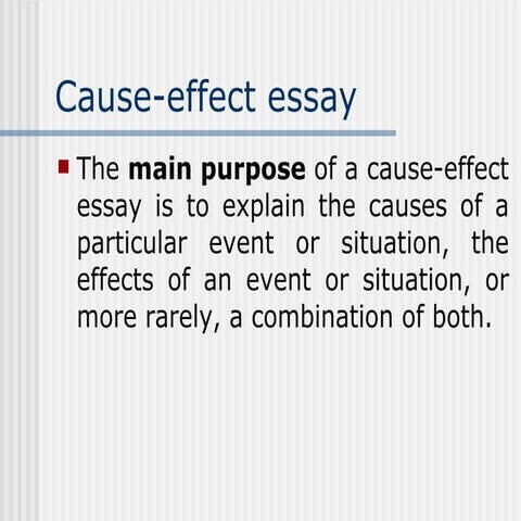 Cause Effect Essay