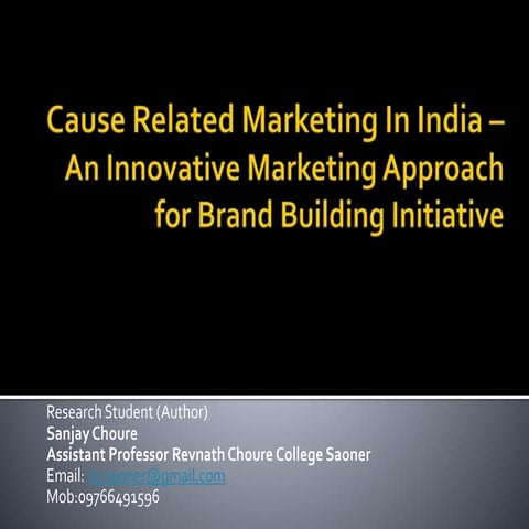 Cause related marketing in india