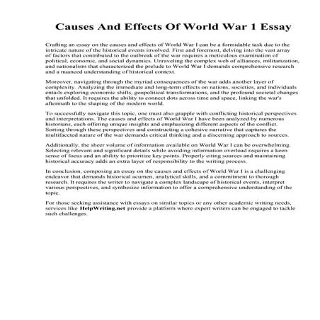 Causes And Effects Of World War 1 Essay.pdf