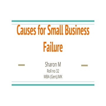 Causes for failure of small business