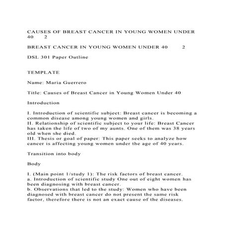 CAUSES OF BREAST CANCER IN YOUNG WOMEN UNDER 40 2BREAST C.docx