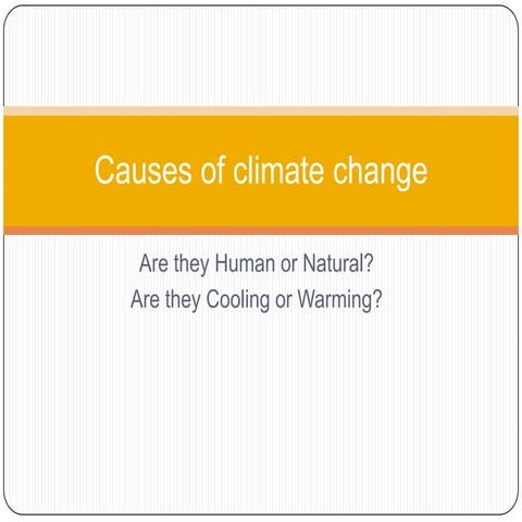 Causes Of Climate Change
