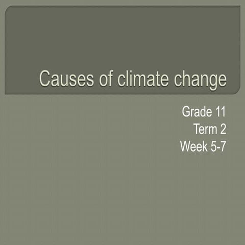 Grade 11 Lesson : Causes of climate change | PPTX