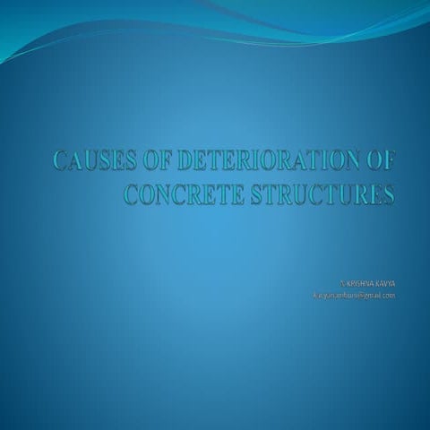 Causes of deterioration of concrete structures