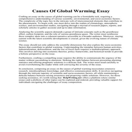 Causes Of Global Warming Essay. Essay on Global Warming- Leverage Edu