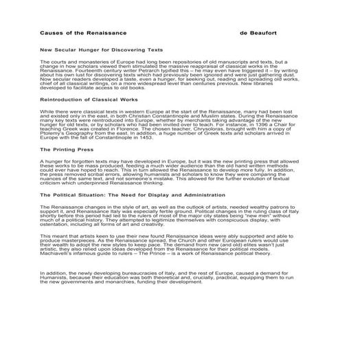 Causes of the Renaissance