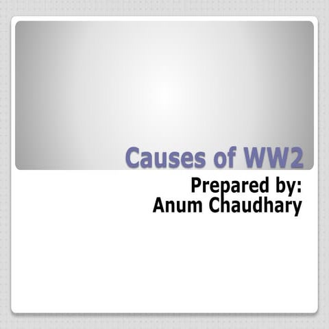 Causes of world war 2