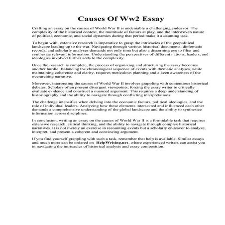 Causes Of Ww2 Essay. Causes of ww2 essay - Select Expert Custom Writing Service