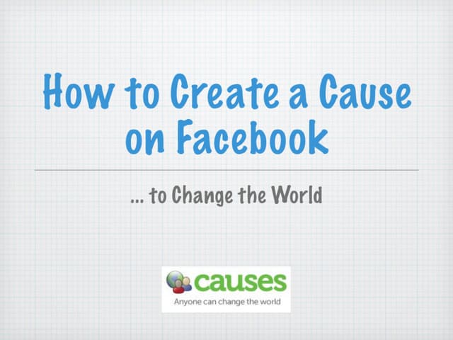 Causes on facebook