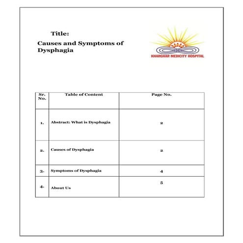 Causes & symptoms of dysphagia | PDF