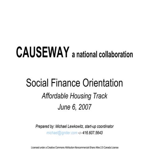 Causeway - Social Finance in Affordable Housing