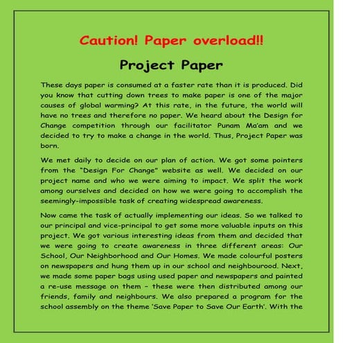 Paper bachao, ped bacaho | PPTX