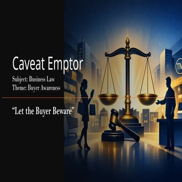 Caveat emptor Buyer Beware in the sale of goods act 1930 | PPTX