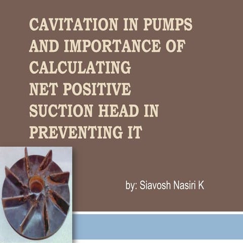 Cavitation in pumps and ...