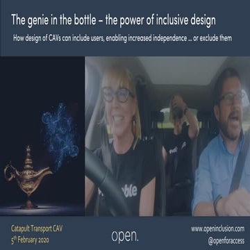 Inclusive design for connected and autonomous vehicles