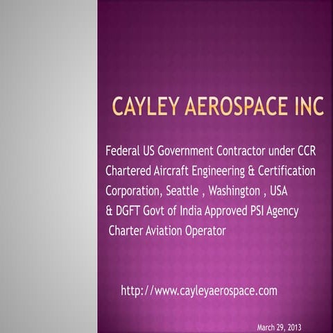 Cayley Aerospace Inc USA