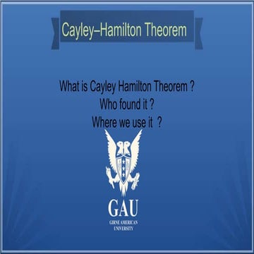 Cayley Hamilton Theorem 