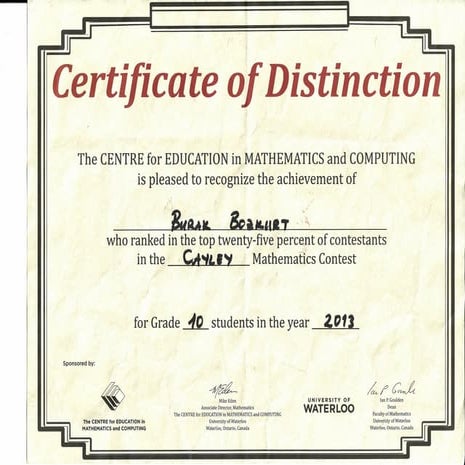 Cayley mathematics contest | PPT