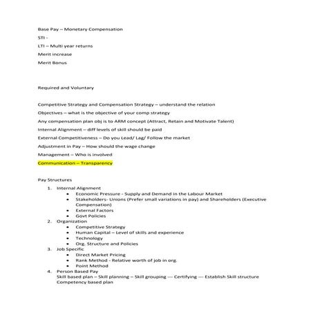 Compensation and Benefits for finance HRM