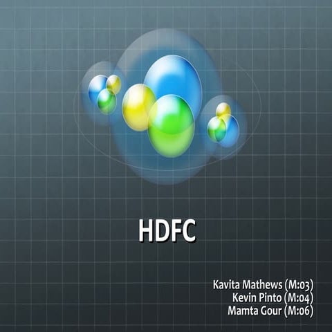 HDFC BANK overview establishment and their core objectives | PPTX
