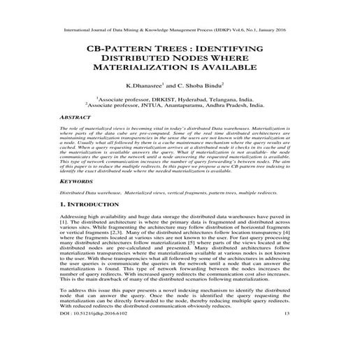 Cb pattern trees  identifying