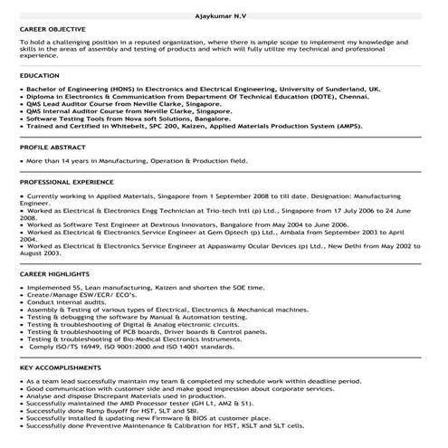 Ajay Kumar Resume
