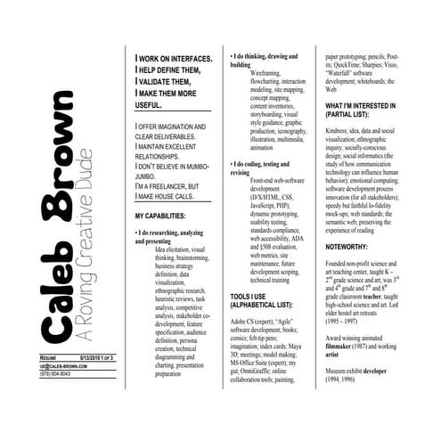 Caleb Brown - Current Résumé