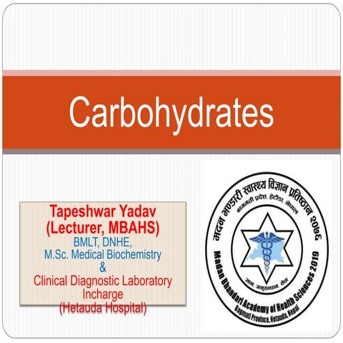Basics of Carbohydrates Chemistry